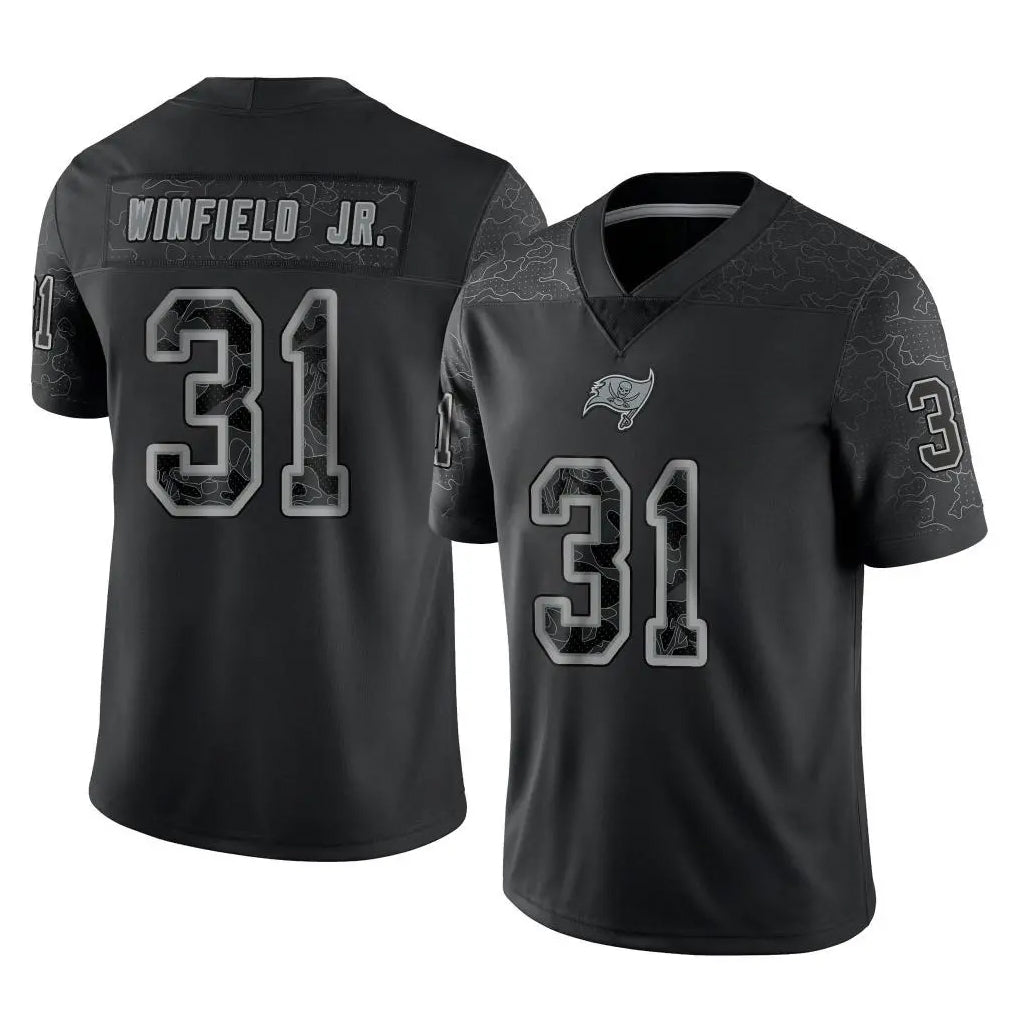 Parkc TB.Buccaneers #31 Antoine Winfield Jr. Player Black Reflective Limited Home Game Stitched Jerseys