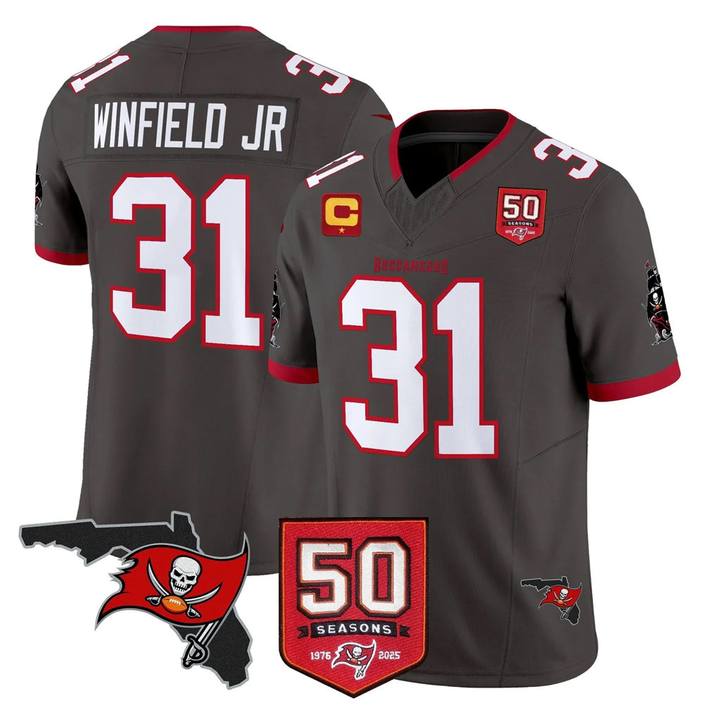 Parkc TB.Buccaneers #31 Antoine Winfield Jr. Player Pewter Limited 2026 Season Vapor F.U.S.E. Home Game Stitched Jerseys