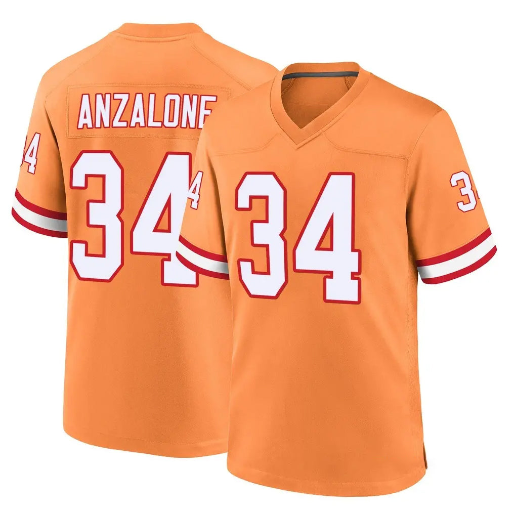 Parkc TB.Buccaneers #34 Alex Anzalone Player Orange Throwback Home Game Stitched Jerseys