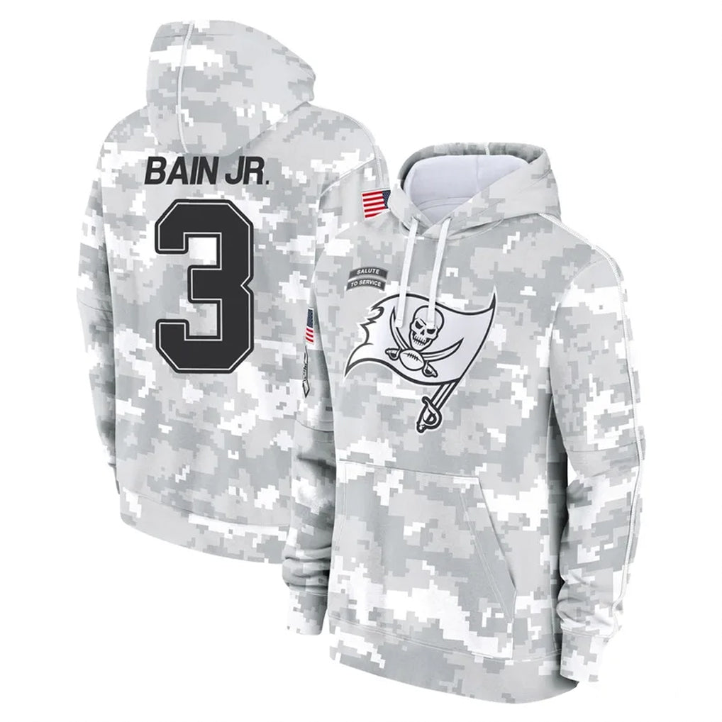 Parkc TB.Buccaneers #3 Rueben Bain Jr. Player Arctic Camo Limited Salute to Service Pullover Hoodies Game Stitched Jerseys