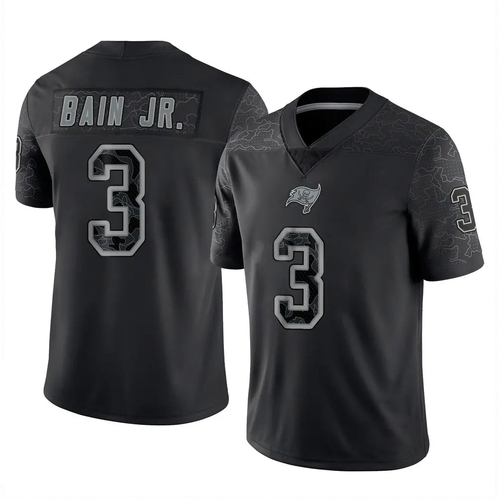 Parkc TB.Buccaneers #3 Rueben Bain Jr. Player Black Reflective Limited Home Game Stitched Jerseys
