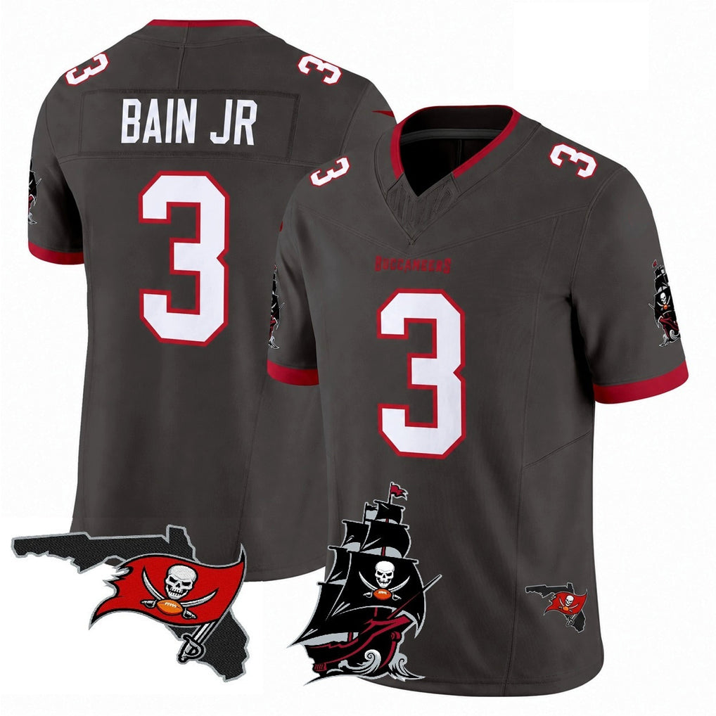 Parkc TB.Buccaneers #3 Rueben Bain Jr. Player Pewter Limited 2026 Season Vapor F.U.S.E. Home Game Stitched Jerseys