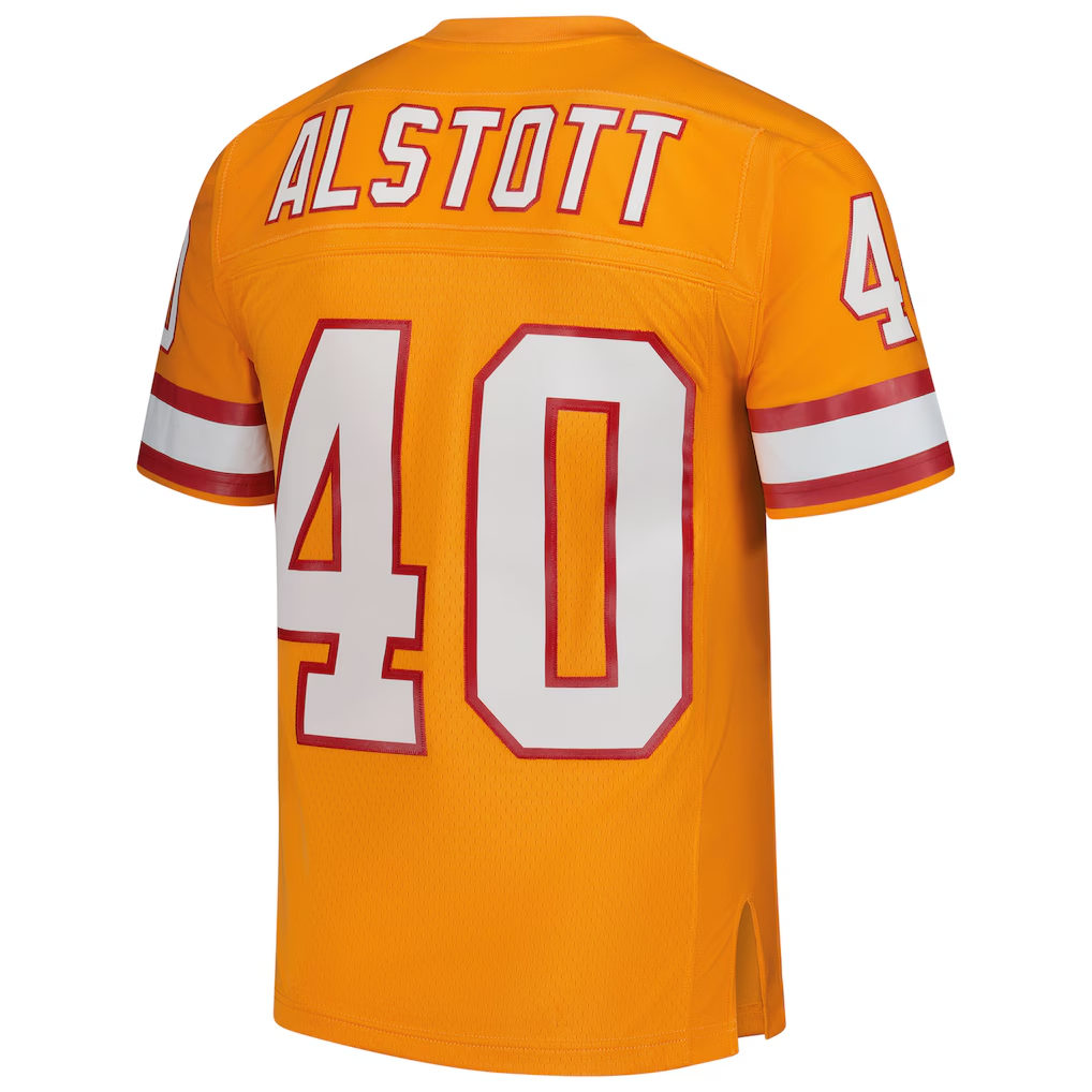 Parkc TB.Buccaneers #40 Mike Alstott Mitchell & Ness Orange Legacy Replica Stitched Puhic Jersey
