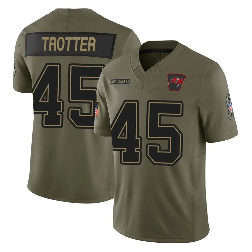 Parkc TB.Buccaneers #45 Josiah Trotter Player Olive 2025 Salute To Service Limited Home Game Stitched Jerseys