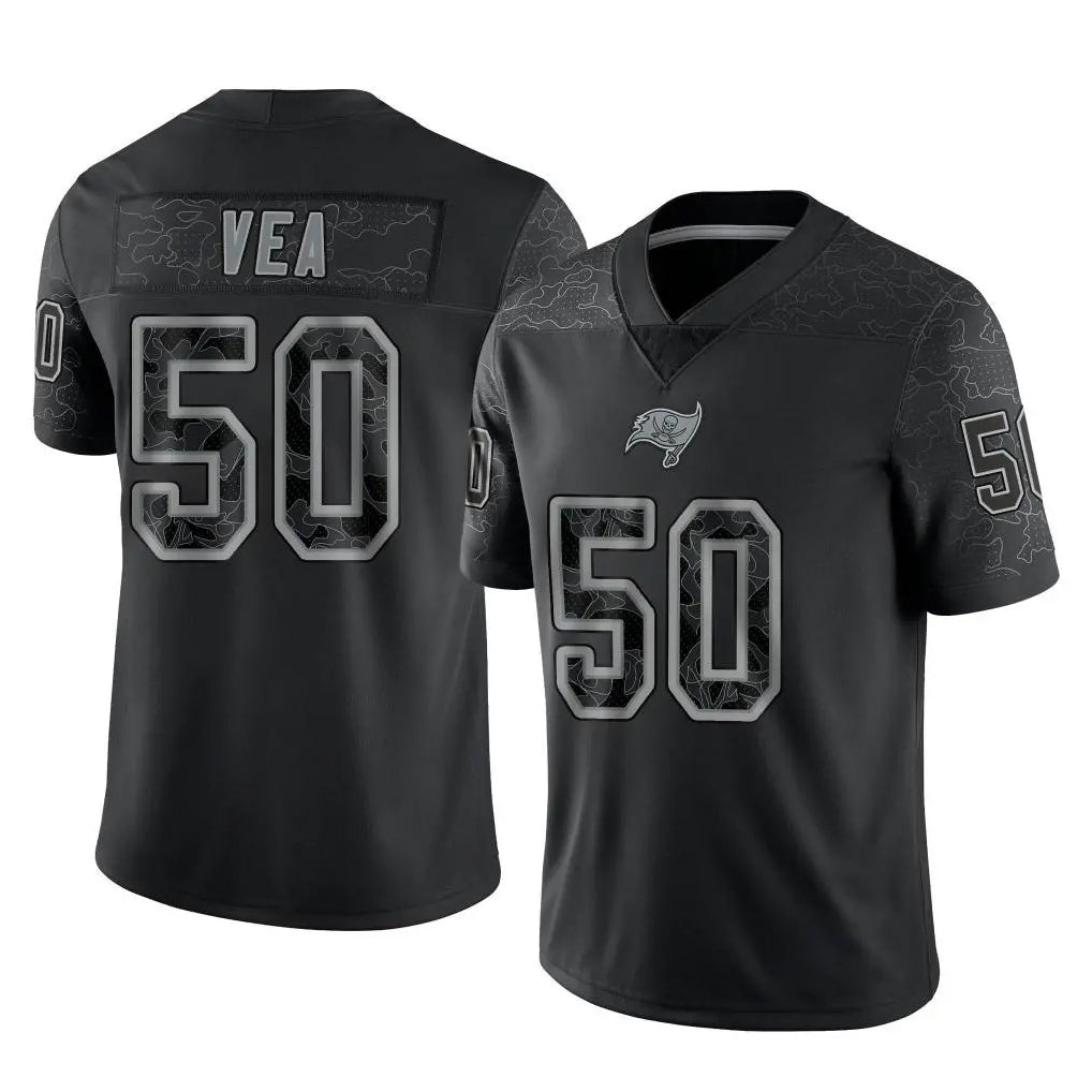 Parkc TB.Buccaneers #50 Vita Vea Player Black Reflective Limited Home Game Stitched Jerseys