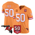 Parkc TB.Buccaneers #50 Vita Vea Player Orange 50th Season Vapor Limited Home Game Stitched Jerseys