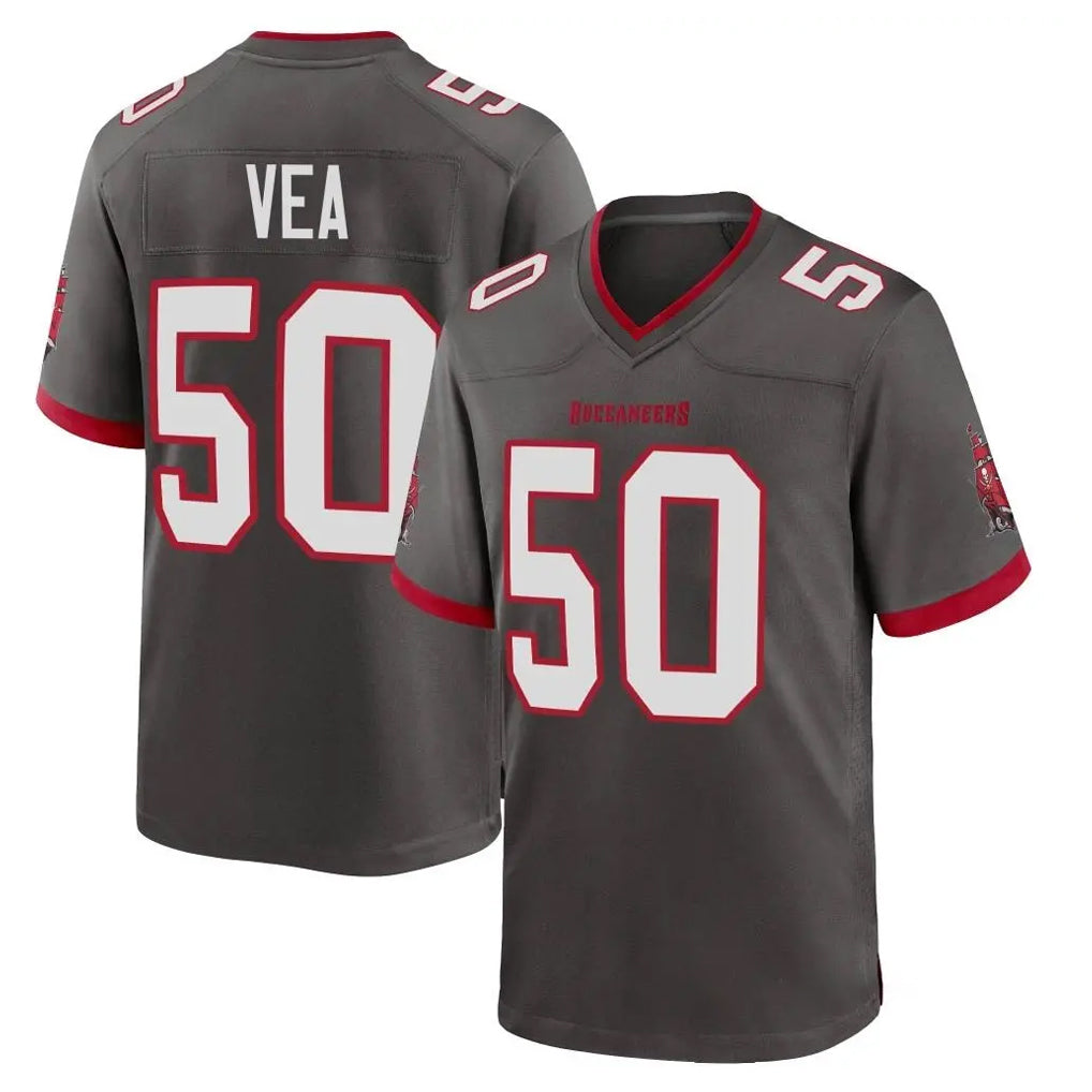Parkc TB.Buccaneers #50 Vita Vea Player Pewter Alternate Home Game Stitched Jerseys