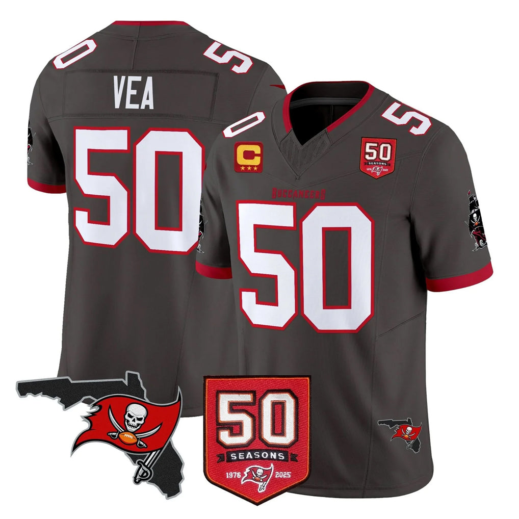 Parkc TB.Buccaneers #50 Vita Vea Player Pewter Limited 2026 Season Vapor F.U.S.E. Home Game Stitched Jerseys