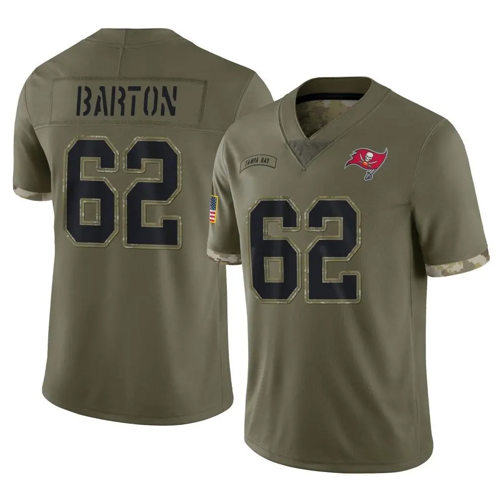 Parkc TB.Buccaneers #62 Graham Barton Player Olive Limited Salute To Service Home Game Stitched Jerseys