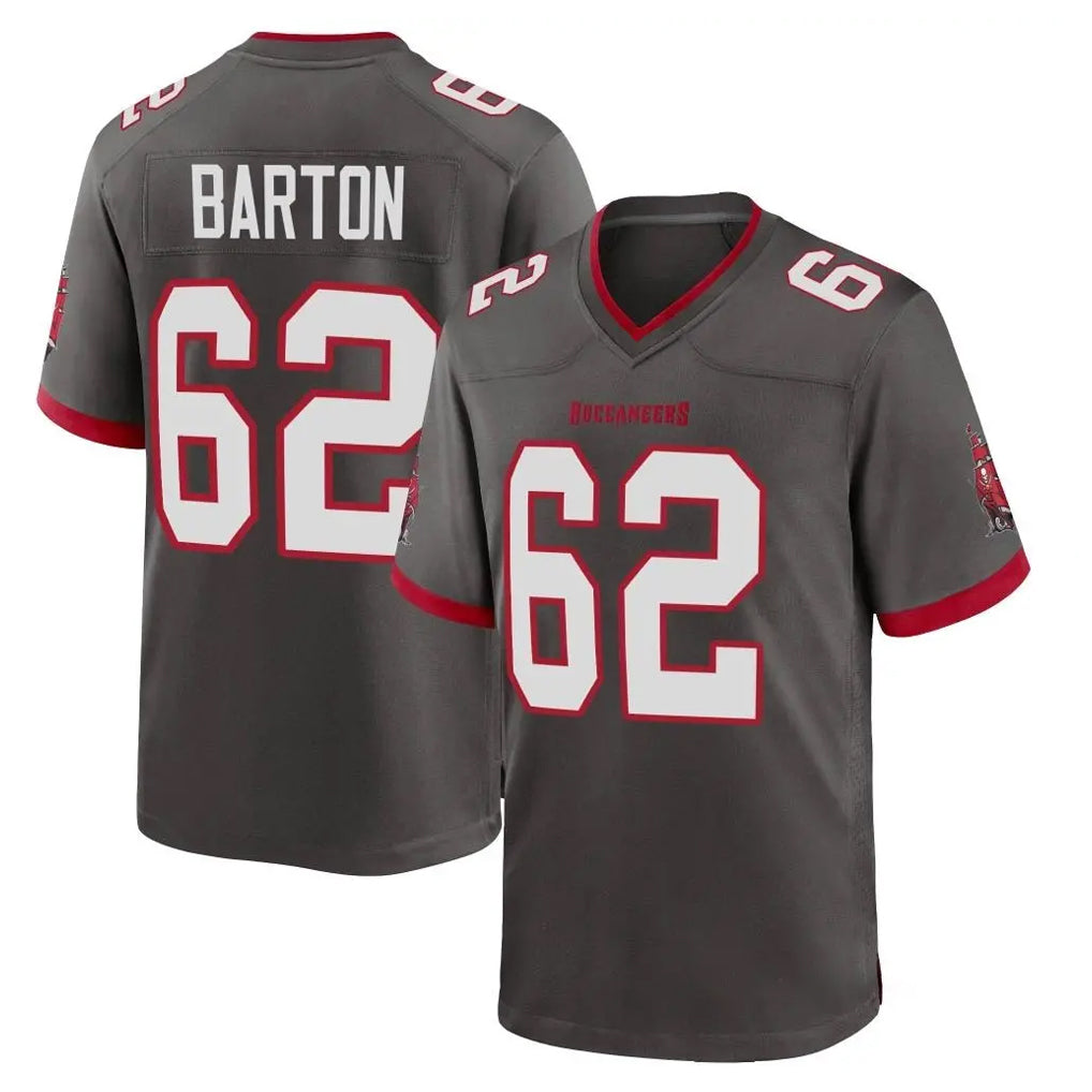Parkc TB.Buccaneers #62 Graham Barton Player Pewter Alternate Home Game Stitched Jerseys