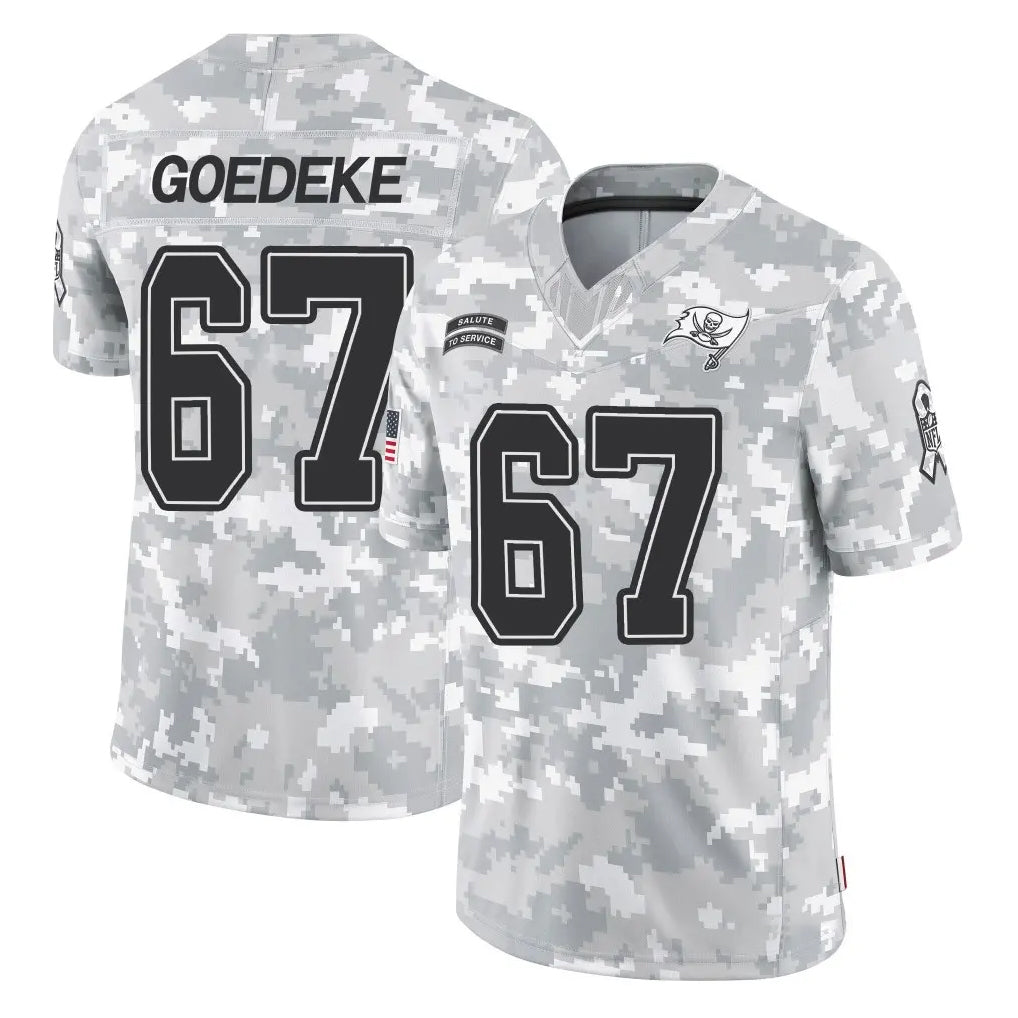 Parkc TB.Buccaneers #67 Luke Goedeke Player Arctic Camo Limited Salute To Service Home Game Stitched Jerseys