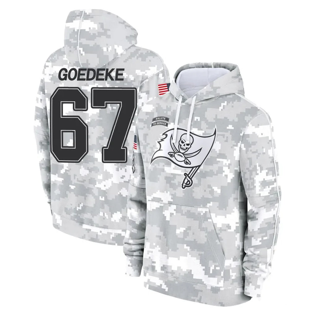 Parkc TB.Buccaneers #67 Luke Goedeke Player Arctic Camo Limited Salute to Service Pullover Hoodies Game Stitched Jerseys