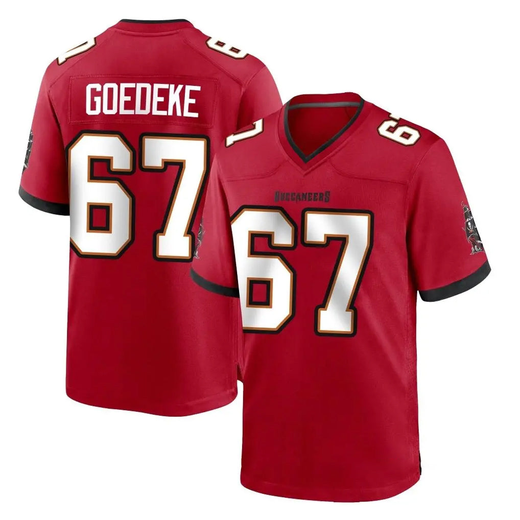Parkc TB.Buccaneers #67 Luke Goedeke Player Red Home Game Stitched Jerseys