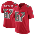 Parkc TB.Buccaneers #67 Luke Goedeke Player Red Limited Color Rush Home Game Stitched Jerseys