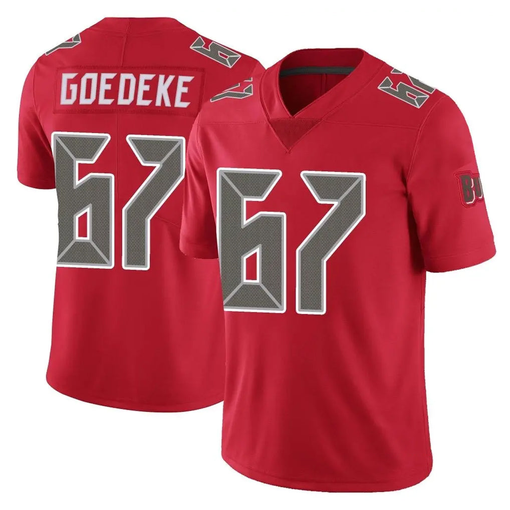 Parkc TB.Buccaneers #67 Luke Goedeke Player Red Limited Color Rush Home Game Stitched Jerseys