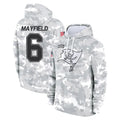 Parkc TB.Buccaneers #6 Baker Mayfield Player Arctic Camo Limited Salute to Service Pullover Hoodies Game Stitched Jerseys
