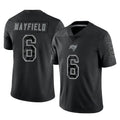 Parkc TB.Buccaneers #6 Baker Mayfield Player Black Reflective Limited Home Game Stitched Jerseys