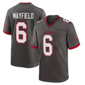 Parkc TB.Buccaneers #6 Baker Mayfield Player Pewter Alternate Home Game Stitched Jerseys
