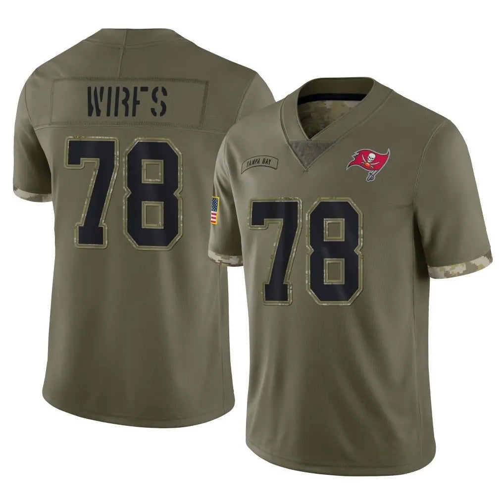 Parkc TB.Buccaneers #78 Tristan Wirfs Player Olive Limited Salute To Service Home Game Stitched Jerseys