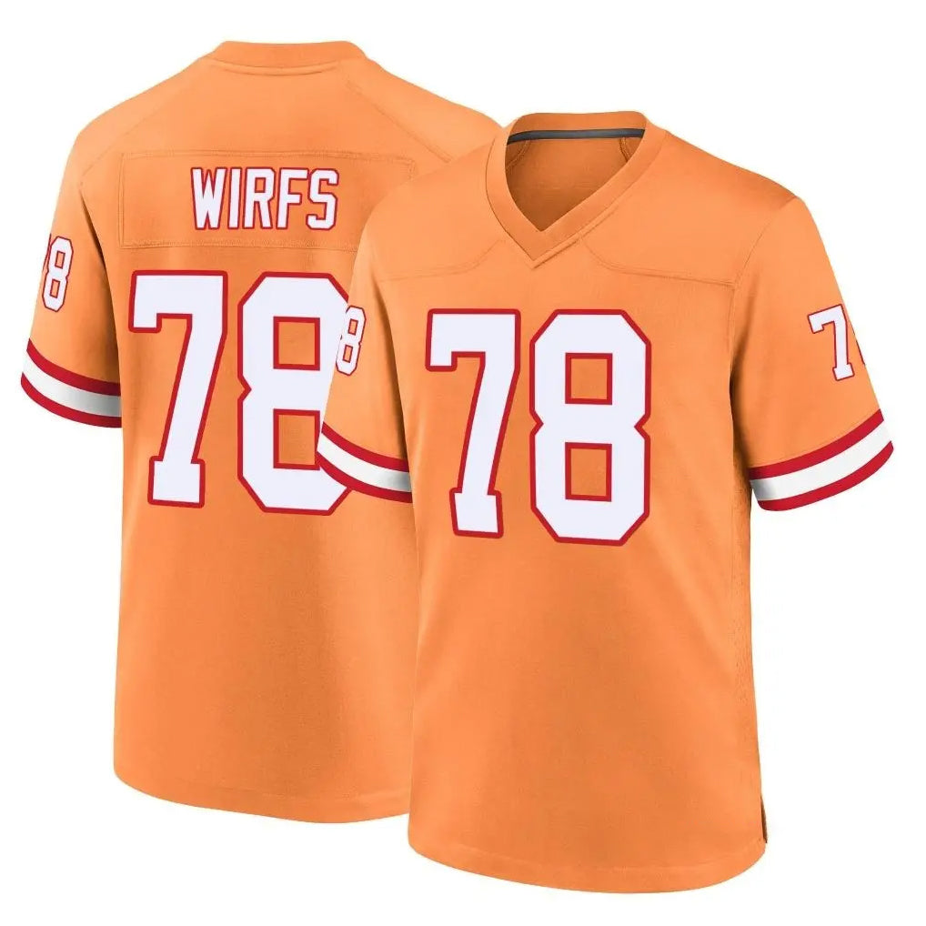 Parkc TB.Buccaneers #78 Tristan Wirfs Player Orange Throwback Home Game Stitched Jerseys