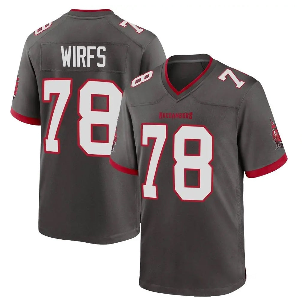 Parkc TB.Buccaneers #78 Tristan Wirfs Player Pewter Alternate Home Game Stitched Jerseys