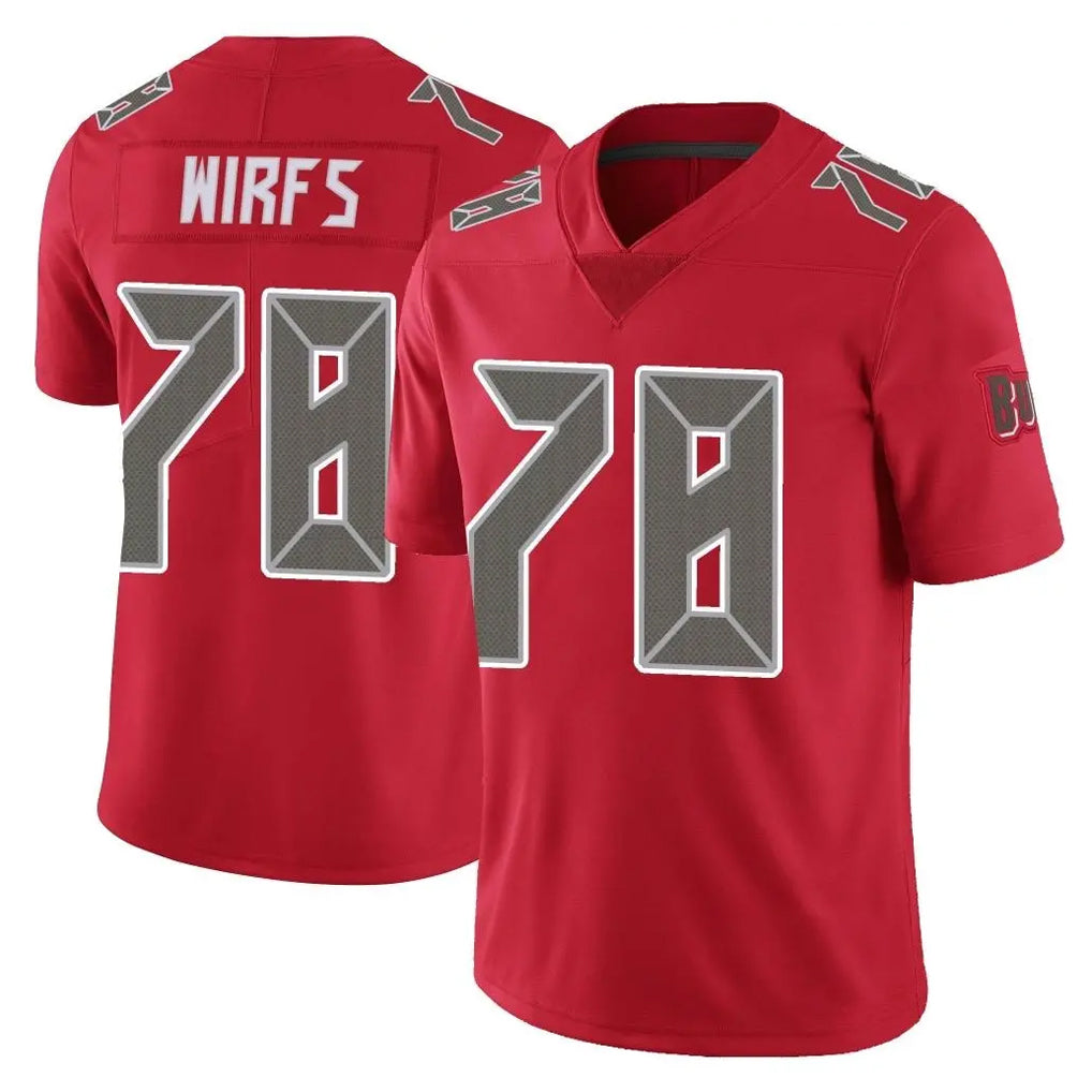 Parkc TB.Buccaneers #78 Tristan Wirfs Player Red Limited Color Rush Home Game Stitched Jerseys
