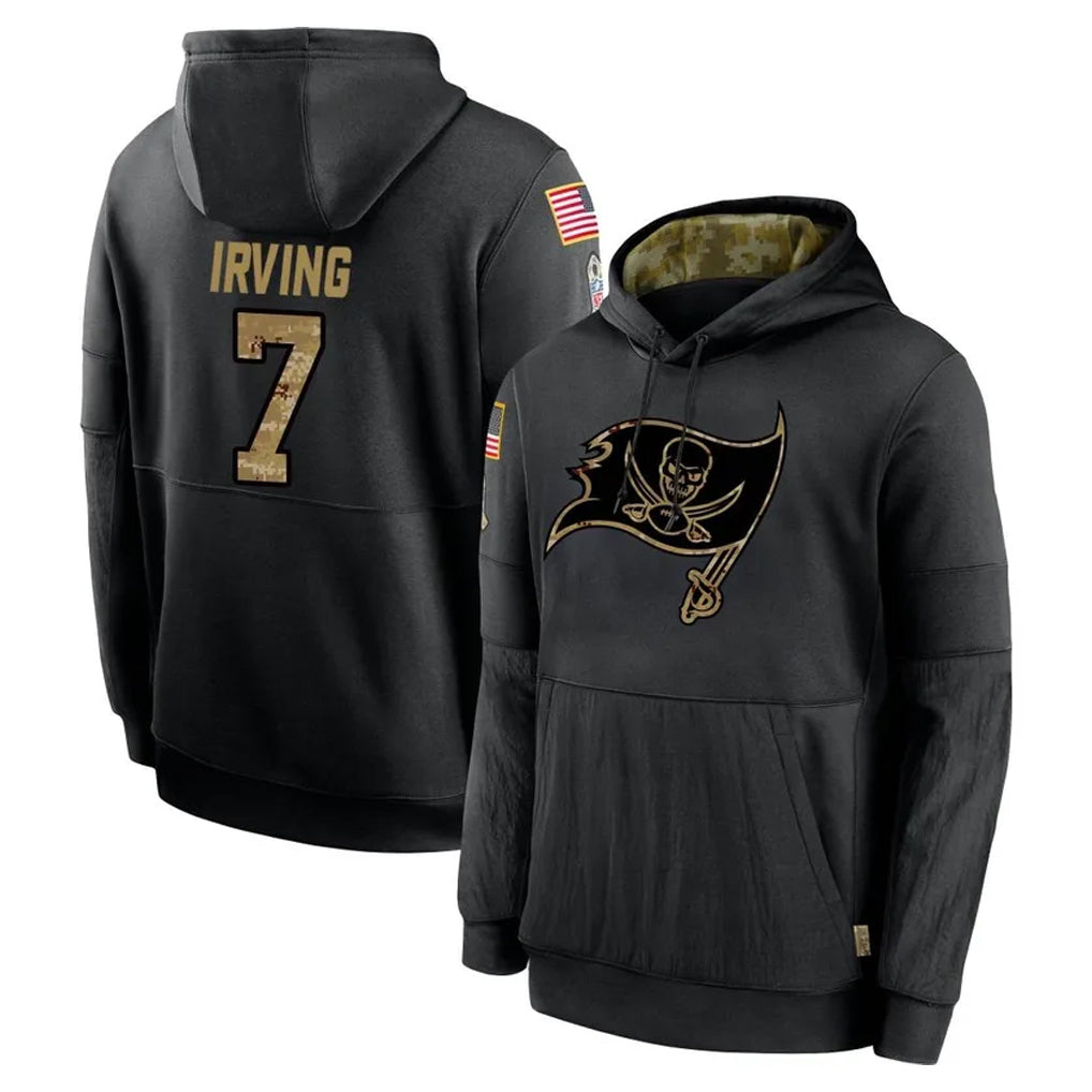 Parkc TB.Buccaneers #7 Bucky Irving Player Black Salute to Service Sideline Performance Pullover Hoodies Home Game Stitched Jerseys