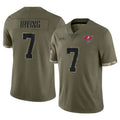 Parkc TB.Buccaneers #7 Bucky Irving Player Olive Limited Salute To Service Home Game Stitched Jerseys