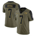 Parkc TB.Buccaneers #7 Bucky Irving Player Olive Salute To Service Limited Game Stitched Jerseys