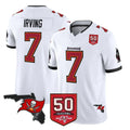 Parkc TB.Buccaneers #7 Bucky Irving Player White 50th Season Vapor Limited Home Game Stitched Jerseys