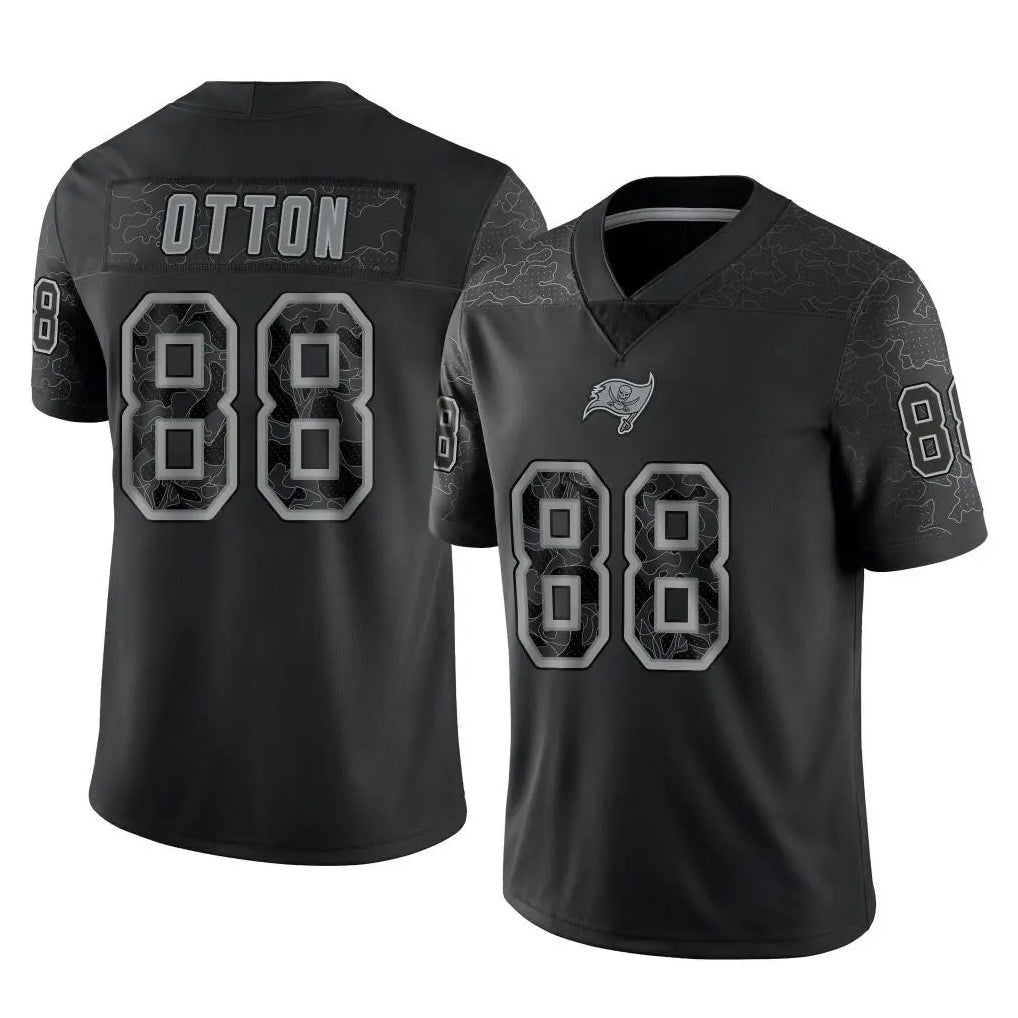 Parkc TB.Buccaneers #88 Cade Otton Player Black Reflective Limited Home Game Stitched Jerseys