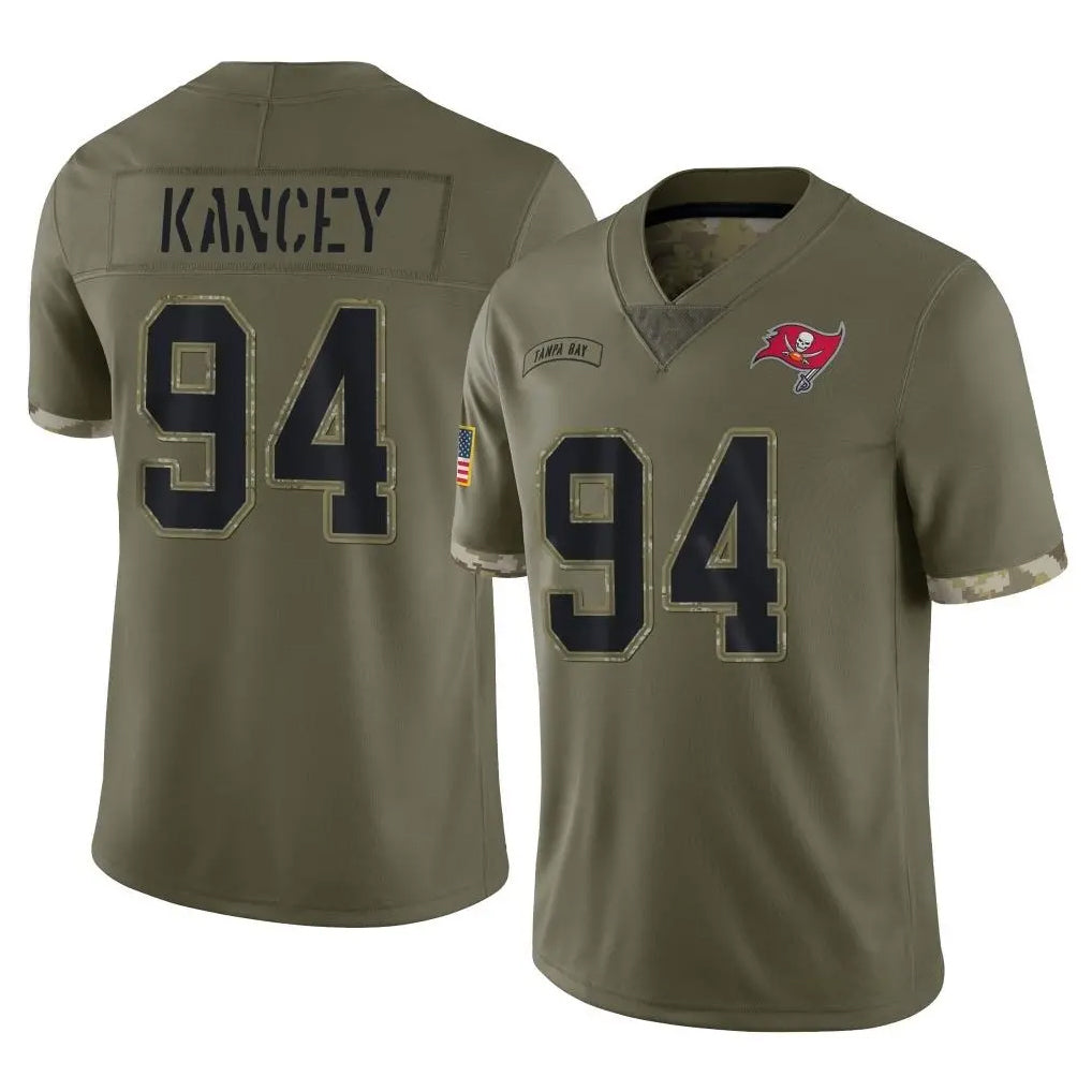 Parkc TB.Buccaneers #94 Calijah Kancey Player Olive Limited Salute To Service Home Game Stitched Jerseys