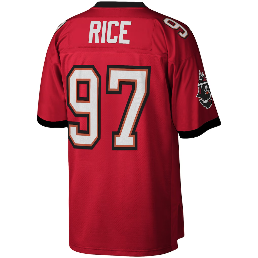 Parkc TB.Buccaneers #97 Simeon Rice Mitchell & Ness Red Legacy Replica Stitched Puhic Jersey