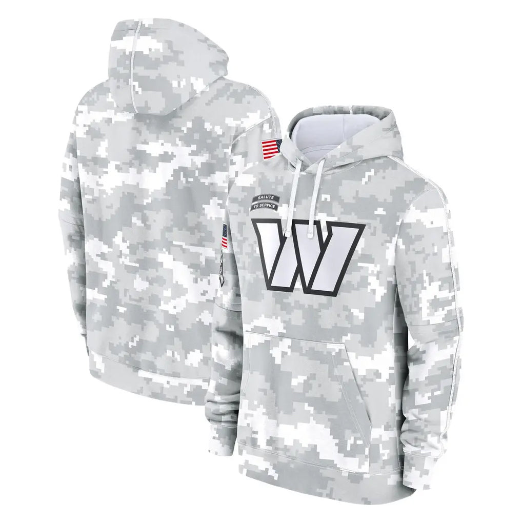 Parkc W.Commanders Arctic Camo Limited Salute to Service Pullover Hoodies Game Blank Player Stitched Jerseys