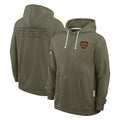 Parkc W.Commanders Olive Salute to Service Pullover Hoodies Limited Home Blank Player Stitched Jerseys