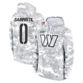 Parkc W.Commanders #0 Mike Sainristil Player Arctic Camo Limited Salute to Service Pullover Hoodies Game Stitched Jerseys