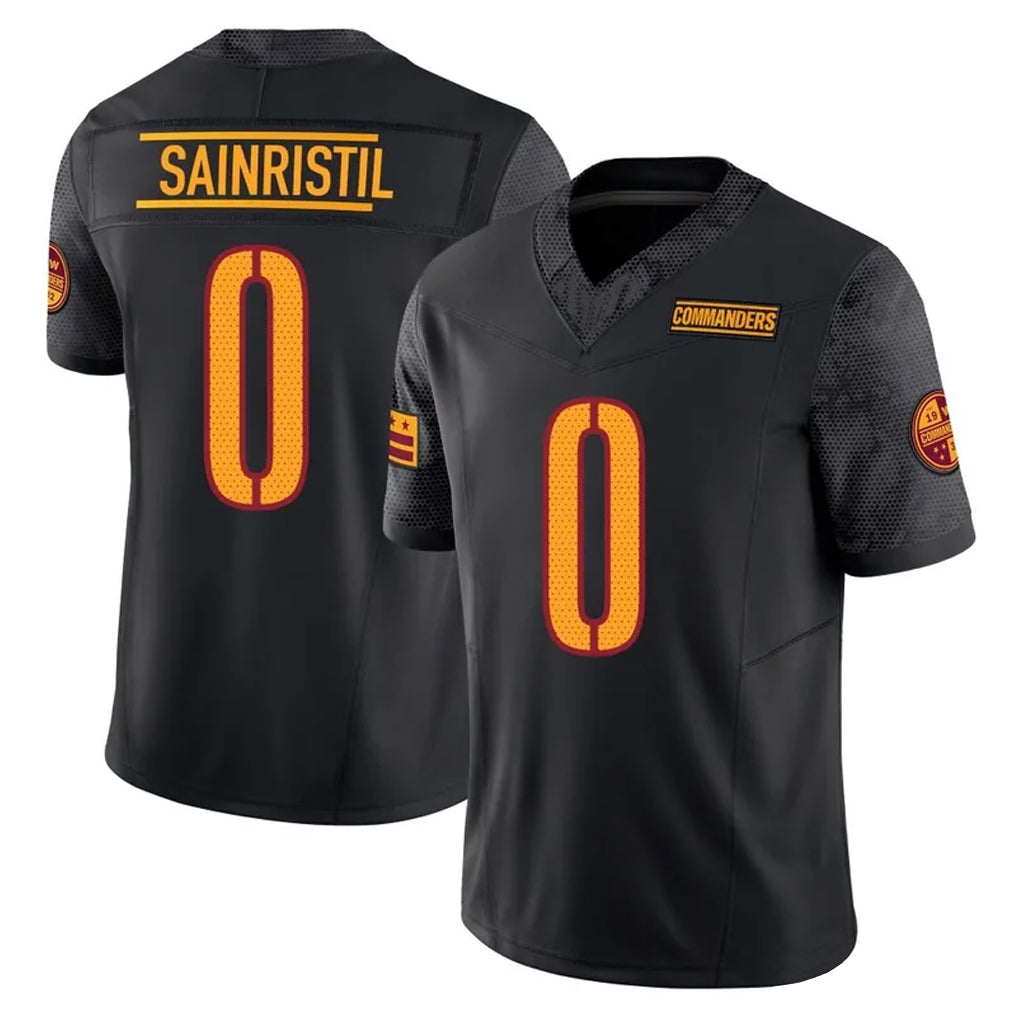 Parkc W.Commanders #0 Mike Sainristil Player Black Limited Vapor F.U.S.E. Home Game Stitched Jerseys