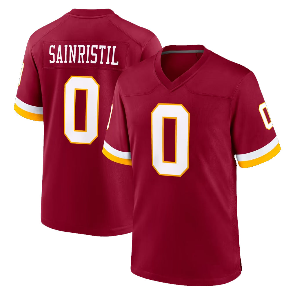 Parkc W.Commanders #0 Mike Sainristil Player Burgundy Game Home Stitched Jerseys
