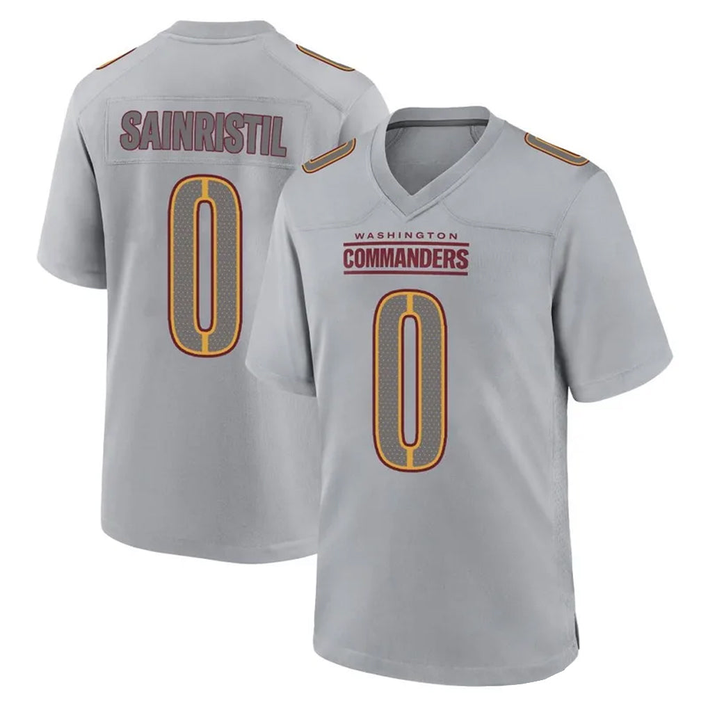 Parkc W.Commanders #0 Mike Sainristil Player Gray Atmosphere Fashion Home Game Stitched Jerseys