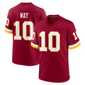 Parkc W.Commanders #10 Tress Way Player Burgundy Game Home Stitched Jerseys