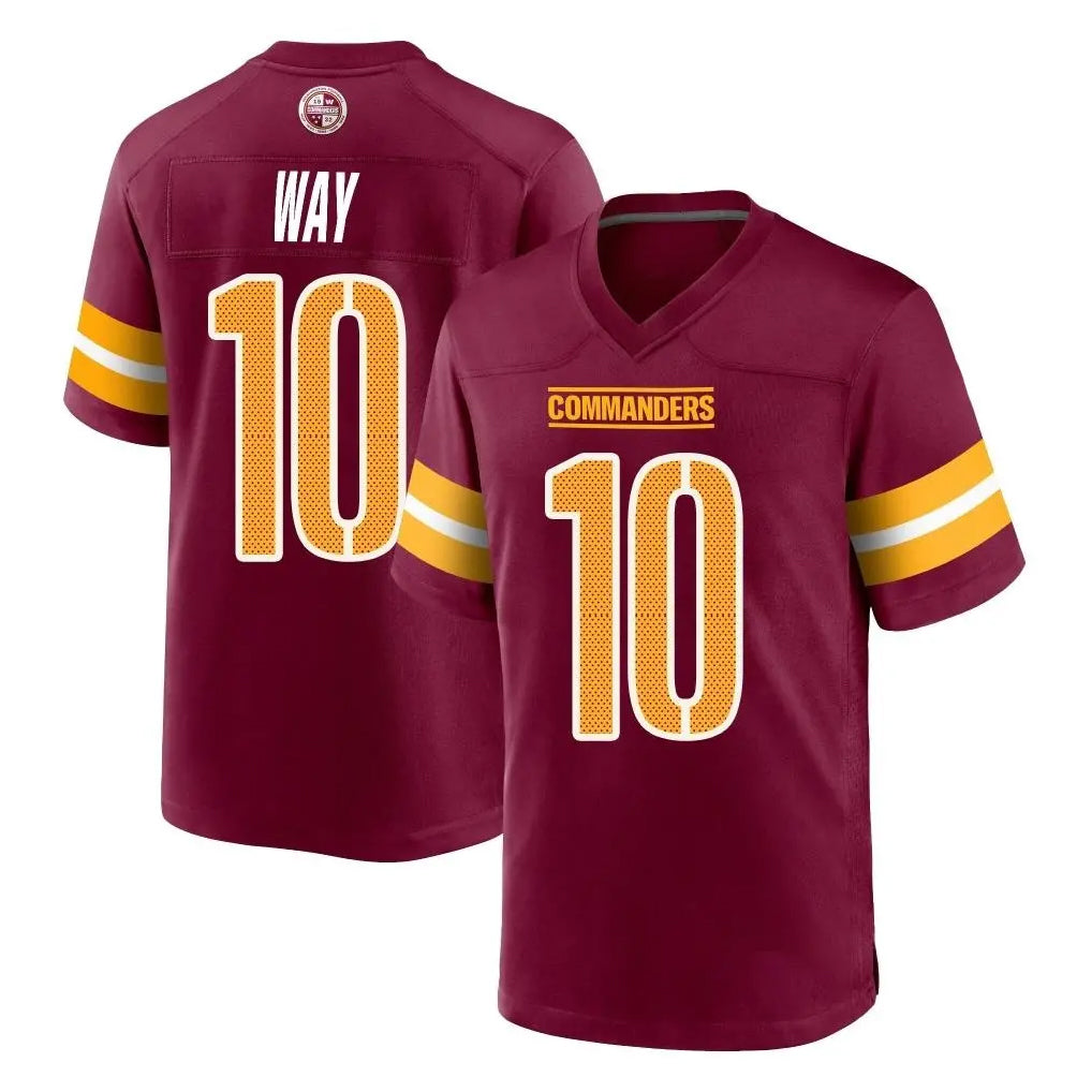 Parkc W.Commanders #10 Tress Way Player Burgundy Home Game Stitched Jerseys