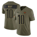 Parkc W.Commanders #10 Tress Way Player Olive 2025 Salute To Service Limited Home Game Stitched Jerseys