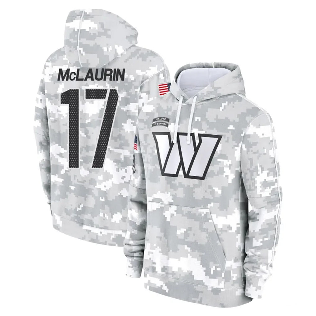 Parkc W.Commanders #17 Terry Mclaurin Player Arctic Camo Limited Salute to Service Pullover Hoodies Game Stitched Jerseys