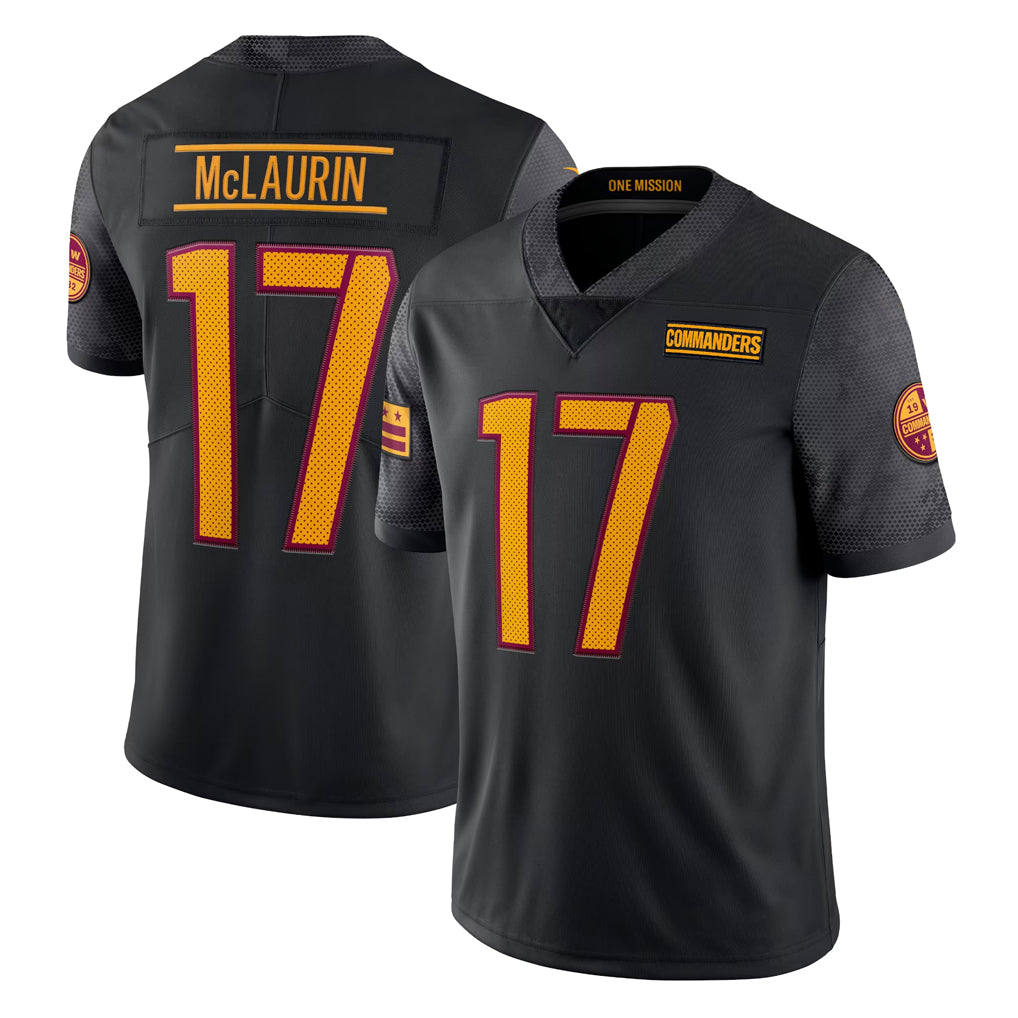 Parkc W.Commanders #17 Terry Mclaurin Player Black Vapor Untouchable Home Game Stitched Jerseys
