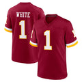Parkc W.Commanders #1 Rachaad White Player Burgundy Game Home Stitched Jerseys