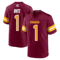 Parkc W.Commanders #1 Rachaad White Player Burgundy Home Game Stitched Jerseys