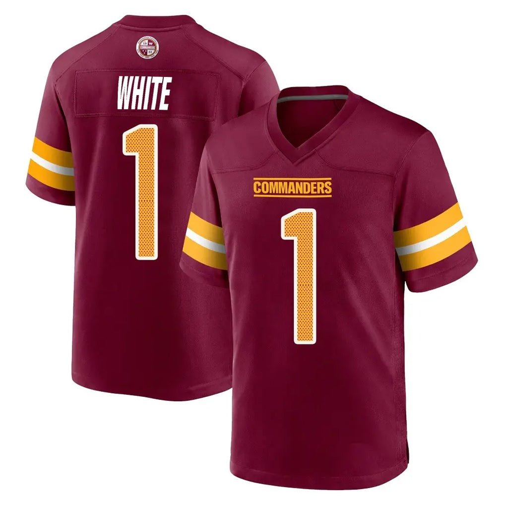 Parkc W.Commanders #1 Rachaad White Player Burgundy Home Game Stitched Jerseys