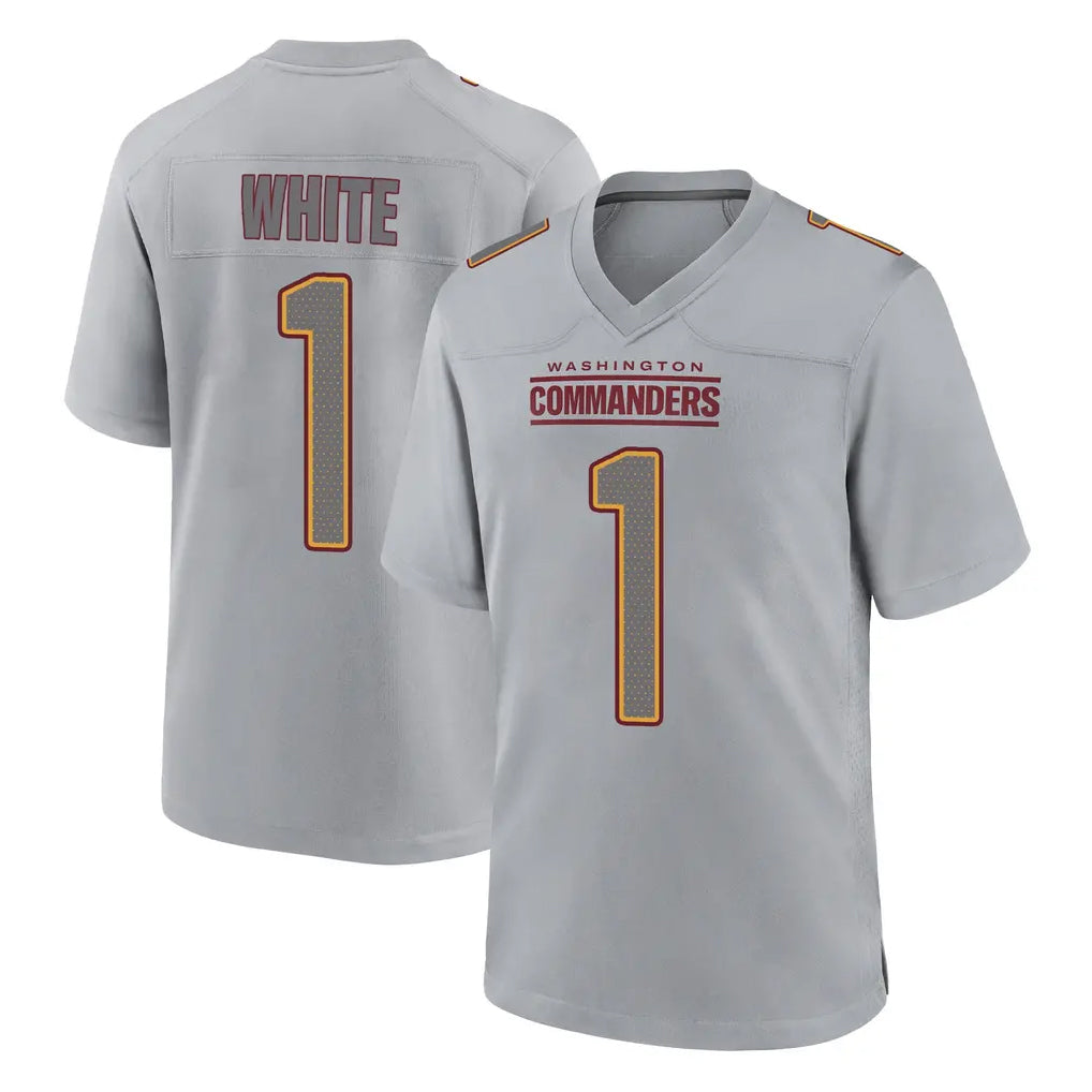 Parkc W.Commanders #1 Rachaad White Player Gray Atmosphere Fashion Home Game Stitched Jerseys