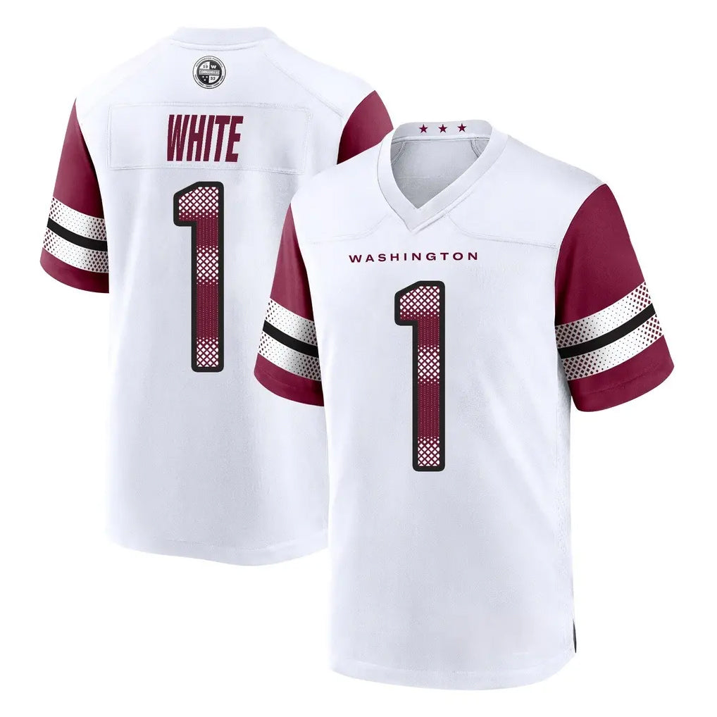 Parkc W.Commanders #1 Rachaad White Player White Game Home Stitched Jerseys