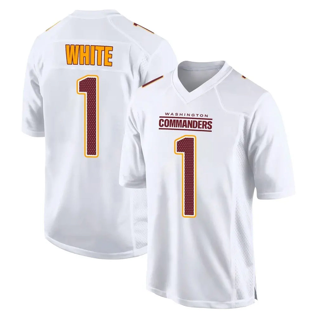 Parkc W.Commanders #1 Rachaad White Player White Tundra Fashion Home Game Stitched Jerseys